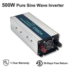 Power Converter 500W Pure Sine Wave Inverter 12V to 110V 120V Truck Camp Solar