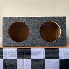 Dual 10 Inch Sealed Heavy Duty Car Subwoofer Box Sub Enclosure w/ Grey Carpet