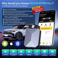 2026 MUCAR BT200 MAX Full System Car AI Diagnostic Tool OBD2 Scanner All Free