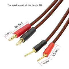 XMSJSIY Hifi OFC Speaker Cable with Banana Plug to Pin Type Plug, 4Mm Banana Plu