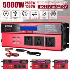 5000W Car Power Inverter 12V 24V to AC 110V Modified Sine Wave Solar Converter