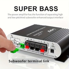 50W Car Audio Power Amplifier Hifi Stereo 2.1 Channel Bass Amp 12V Car Home