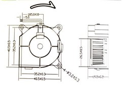 BPB4020M12 BLOWER FAN 12V DC 2P 40mm 20mm 10 wire 2 pins connector 1pc