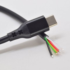2pcs 30cm USB Type-C Male Plug PD Power Cable 5A Fast Charge 5 Wires Pigtail DIY