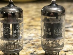 VINTAGE PAIR GE 5814A AMP TUBES FIVE STAR