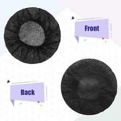 300 Disposable Headphone Covers – Non-Woven Sanitary Earphone Pads, Black, 6.5cm