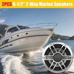 1 Pair 6-1/2″ 2-Way Marine Boat Speakers 12V RGB LED Lighting 150W Audio Systems