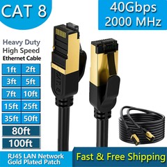 Cat 8 Ethernet RJ45 LAN Cable Super Speed 40Gbps Patch Network Gold Plated lot
