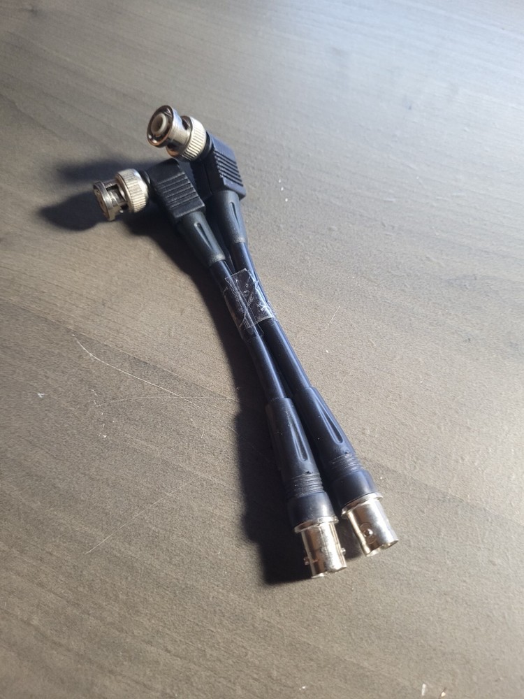 RG59U Siamese Cable 6 inches’ BNC Male to BNC Female. X2.