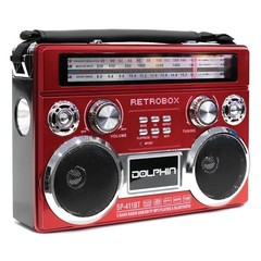 Dolphin Retro Radio SP-411BT AM FM SW Bluetooth Rechargeable Red-FREE SHIPPING