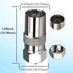 F Type Male to PAL DVB-T TV IEC Female RF Antenna CATV FM/Radio Coaxial Adapter