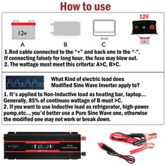 7000W Power Inverter DC 12V 24V To AC 110V 220V Pure Sine Wave Solar Converter