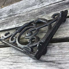 Facaler Antique Style Cast Iron Brackets Garden Braces Rustic Shelf 2 Pack