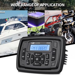 Marine Stereo Bluetooth Waterproof AM FM Radio System for ATV UTV RV UV Golf Car