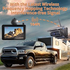 Solar Magnetic Wireless Backup Camera 1080P Monitor TouchScreen Car Truck Camper