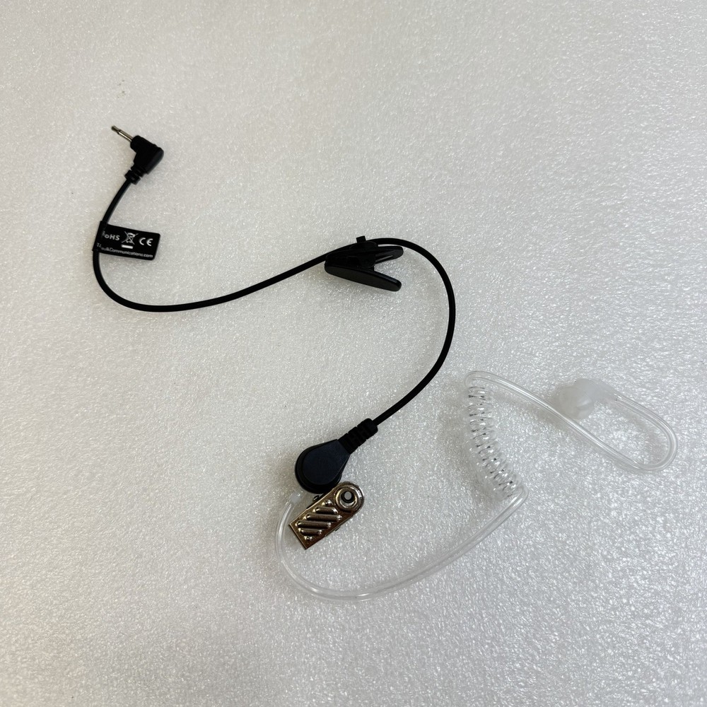 2.5mm Listen Only Acoustic Tube Earpiece for Speaker Mic 12” Short Cord JH-617-1