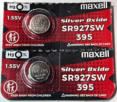 395 MAXELL 2PK 1.55V SILVER OXIDE (GREAT EXP 12/30) SR927SW 399 FREE SHIPPING