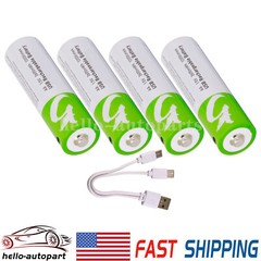 USB AA AAA 9V D Size Lithium ion Li-ion Rechargeable Battery 1.5V W/ Type C Lot