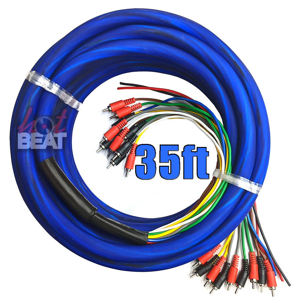 AEI “MEDUSA” 35-ft Car Audio Copper Cable Wire 13-Core Royal Blue – 35 Feet