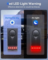 Car Alarm System 108dB Vibration Sensor & Red Light Wireless Remote