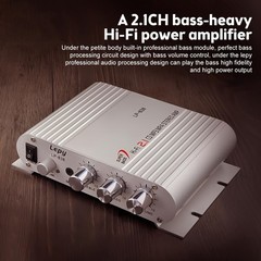 50W Car Audio Power Amplifier Hifi Stereo 2.1 Channel Bass Amp 12V Car Home