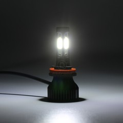 Pair 4-Sides H11 LED Headlight High or Low Beam Bulbs 1800W 216000LM 6000K White