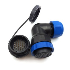 SD28 IP68 24pin Flange Elbow Waterproof Aviation Cable Connector Plug Socket