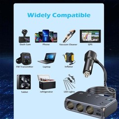 9 in 1 Multi Car Cigarette Lighter Socket Expander USB Charger Power Adapter