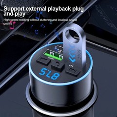 66W Bluetooth 5.0 FM Transmitter Car Phone Charger USB Cigarette Lighter Car