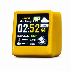 Mini WiFi Weather Station Digital Clock IPS LCD Temperature Humidity Display