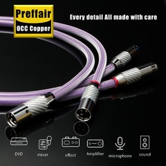 Pair XLR Cable OCC Copper Silver Plated 3pin XLR Balanced Connector Audio Cable