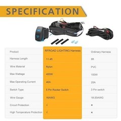 Wiring Harness 1 Lead Lighting LED Light Bar Wiring Harness Kit Style: 1 Lead