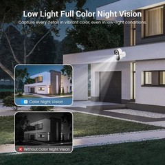 2 Pack Wireless Security Camera Smart Night Vision Outdoor 2.4G WiFi Cameras