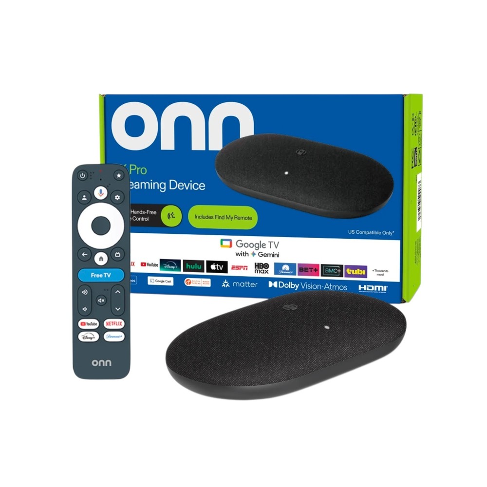 onn 4K Pro Streaming Device 2026 Model 4K UHD 32GB 3GB Ethernet Backlit Remote