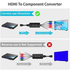 HDMI to Component Converter, HDMI to YPbPr Adapter Support 1080P/720p , VCD, …