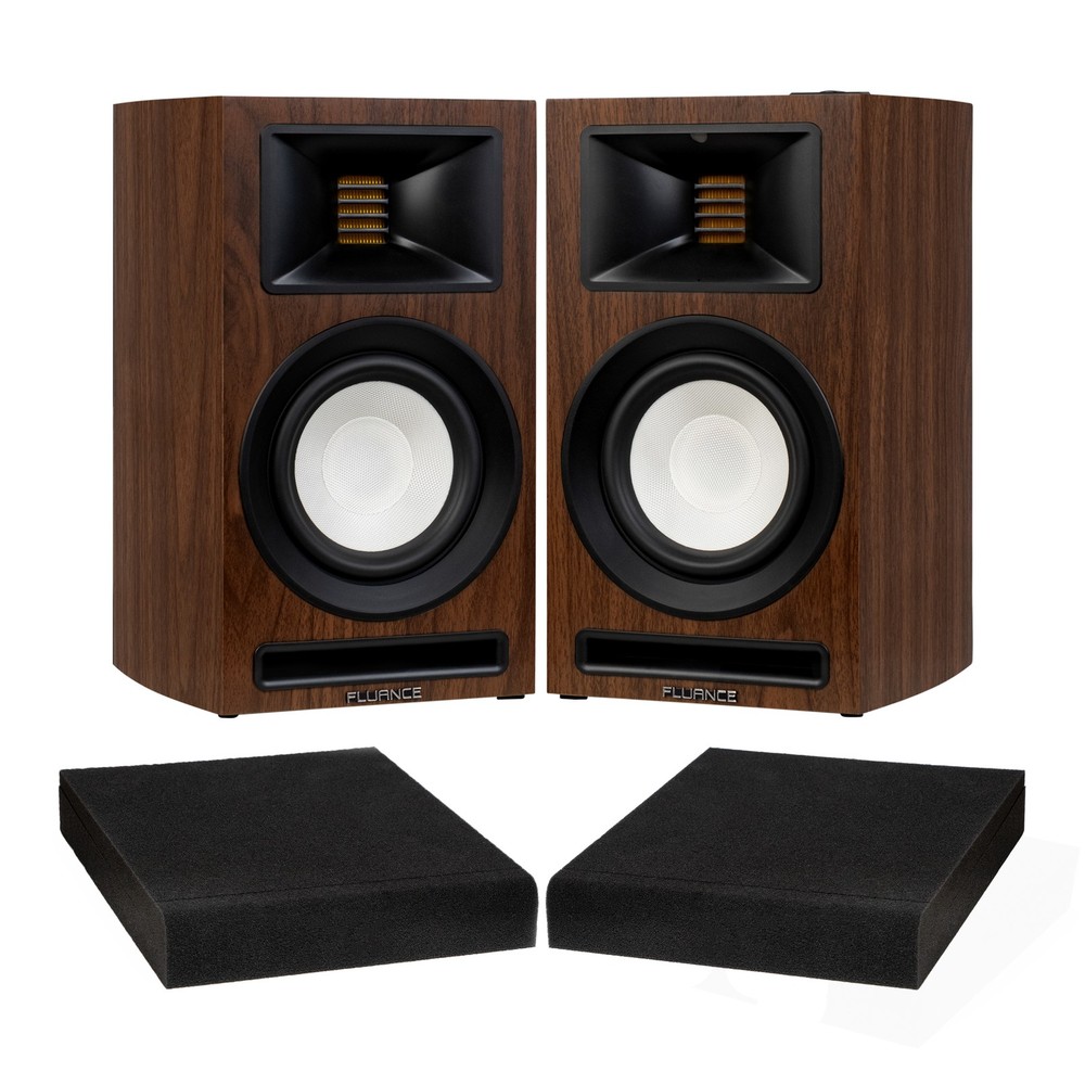 Fluance Ri71 Powered Bookshelf Speakers with Foam Isolation Pads