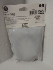 ONN HDMI Cable Cord for Hi-Def AV 6’ Devices for Resolution up to 1080p
