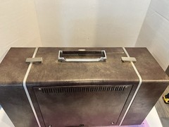 GE VINTAGE TRIMLINE 400 PORTABLE TURNTABLE AMP SPEAKERS SUITCASE Black Chestnut