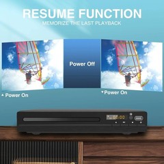 Tojock DVP-506 Region Free DVD CD Player HDMI RCA USB 1080p Upscale Black