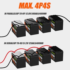 12V 200Ah Deep Cycle LiFePO4 Battery BMS Lithium Iron Phosphate Battery 2560W