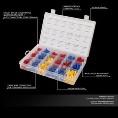 1200 PCS ELECTRICAL CONNECTOR SPADE EYELET WIDE GAUGE TERMINAL ASSORTMENT KIT