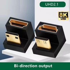 8K U Shaped Mini HDMI To HDMI Adapter UHD Up Angle Mini HDMI Male To HDMI Female