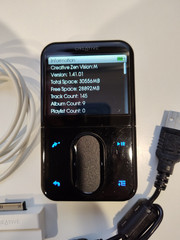 Creative ZEN Vision:M 32GB Flash Mem Digital Music MP3 Player Black Modded READ