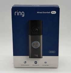 Ring Wired Doorbell Pro (3rd Gen) with Retinal 4K Camera 3D Motion (Deep Silver)