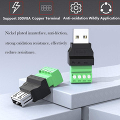 4Packs USB 2.0 Type A Male/Female to 4 Pin Screw Terminal Block Connector, Porta