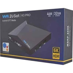We2USat K3 PRO Android TV Box w/ Bluetooth Voice Remote & Wi-Fi 6