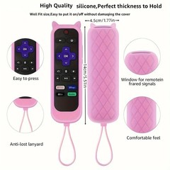 1P Silicone Remote Control Cover For Roku Glow-In-The-Dark TV Remote Holder Case