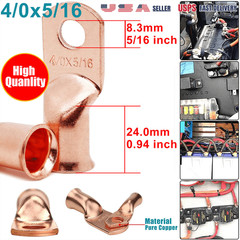 Copper Ends Lugs Crimp Ring Battery Terminals Gauge 4/0AWG Cable Wire Connectors
