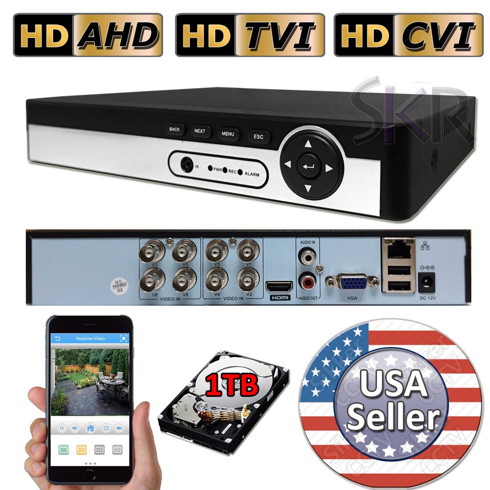 Sikker 8 channel DVR Recorder with 1TB hard drive support Lorex 1080P BNC camera
