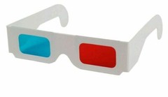 2x Universal Anaglyph Cardboard Paper Red Blue Cyan 3D Glasses For Movie Cinema